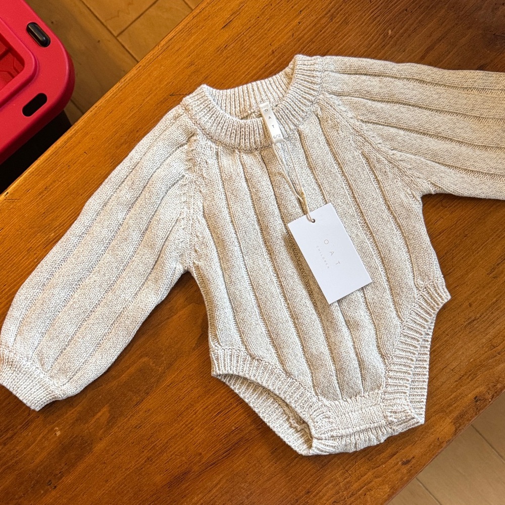 Oat Children Ribbed Cotton Onesie